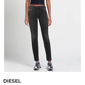 NWT Diesel Slandy Super Slim Skinny Jeans Faded Black Size 25 x 32 069JW Stretch